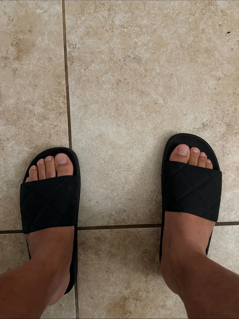 Bottega Veneta Black Quilted Slide Sandals